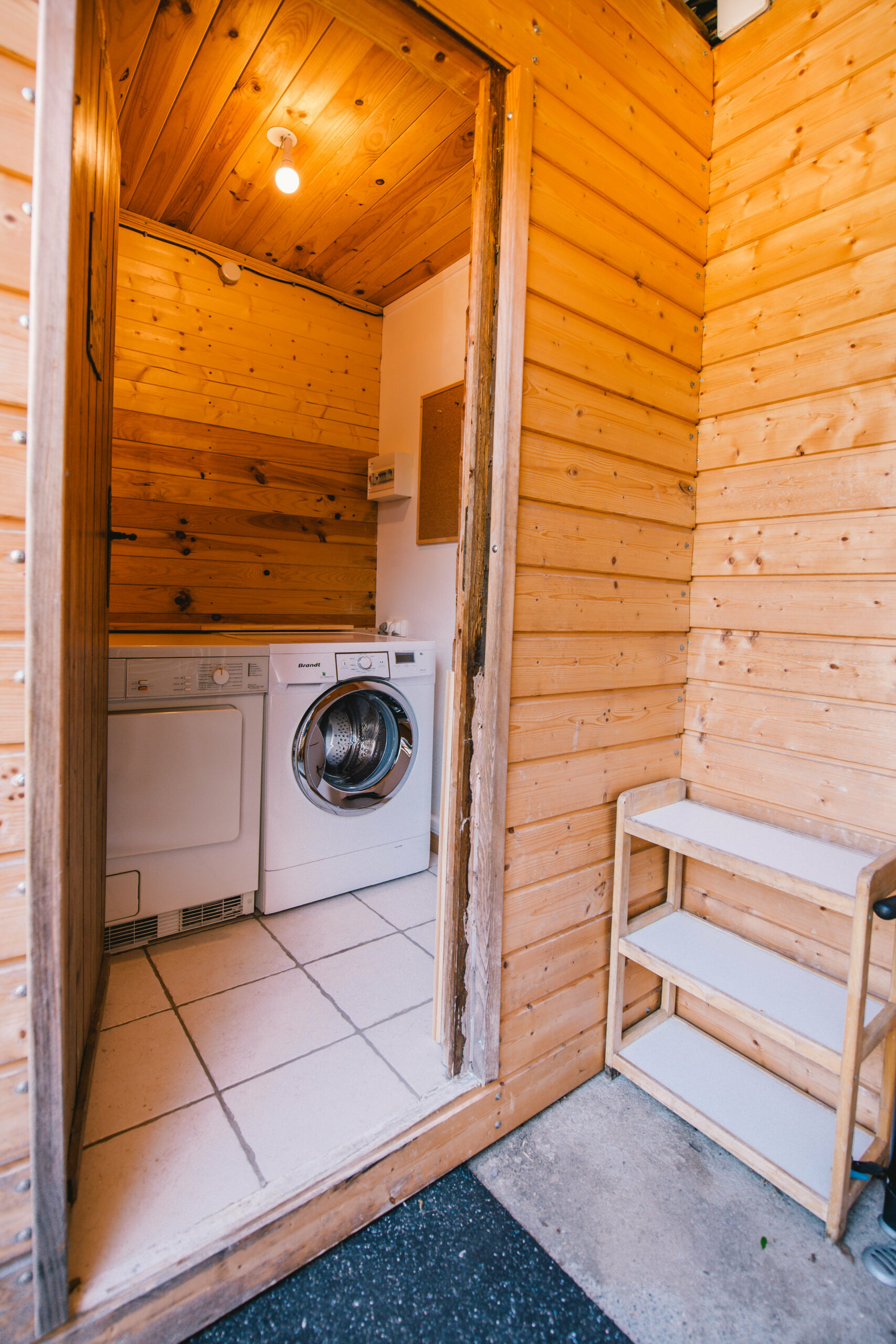Cottage laundry with washer and dryer